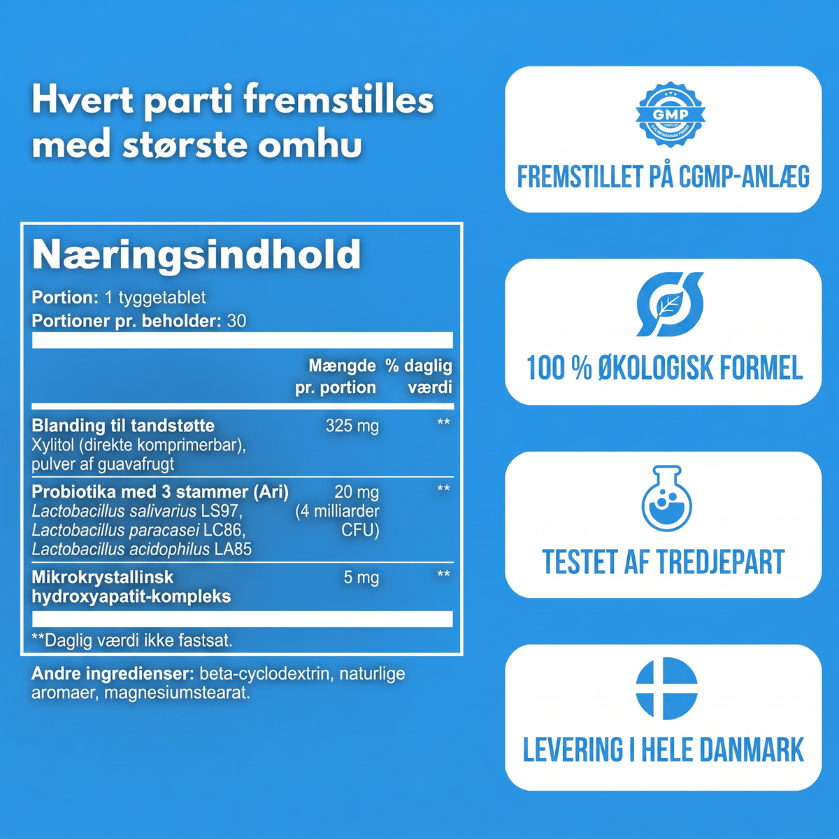 Næringsindhold og kvalitetsmærker for Emaline