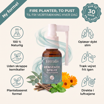 De seks fordele ved Terralis rensende spray og kur på 30 dage pr. flaske