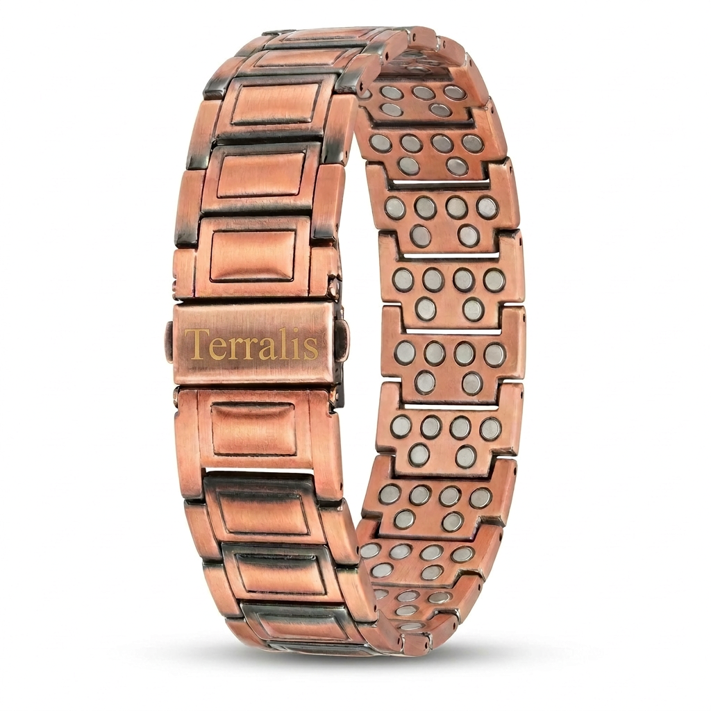 Magnetarmband Terralis aus reinem Kupfer am Handgelenk