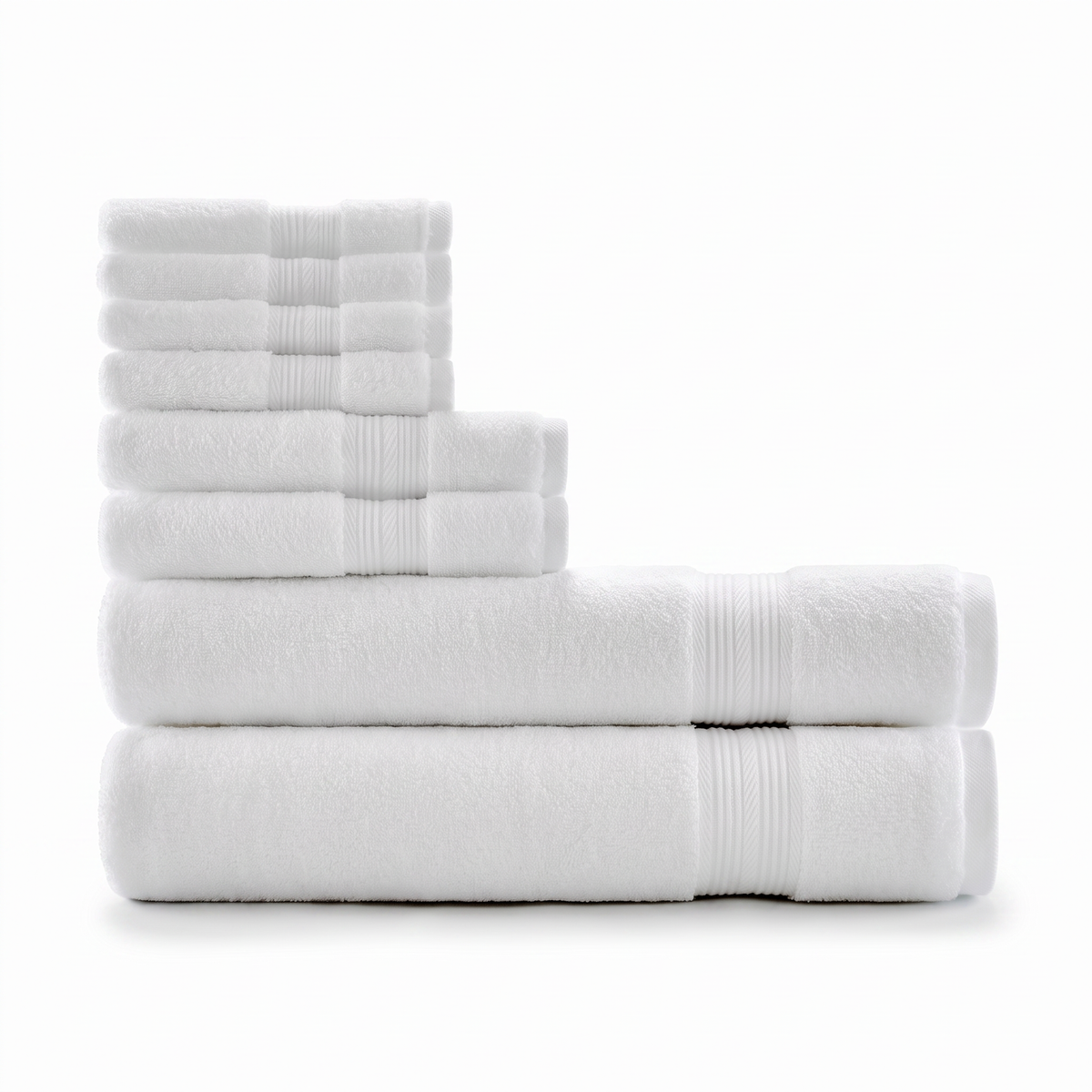 8-teiliges Softloom Handtuch-Set aus Baumwolle, Farbe Wolkenweiß