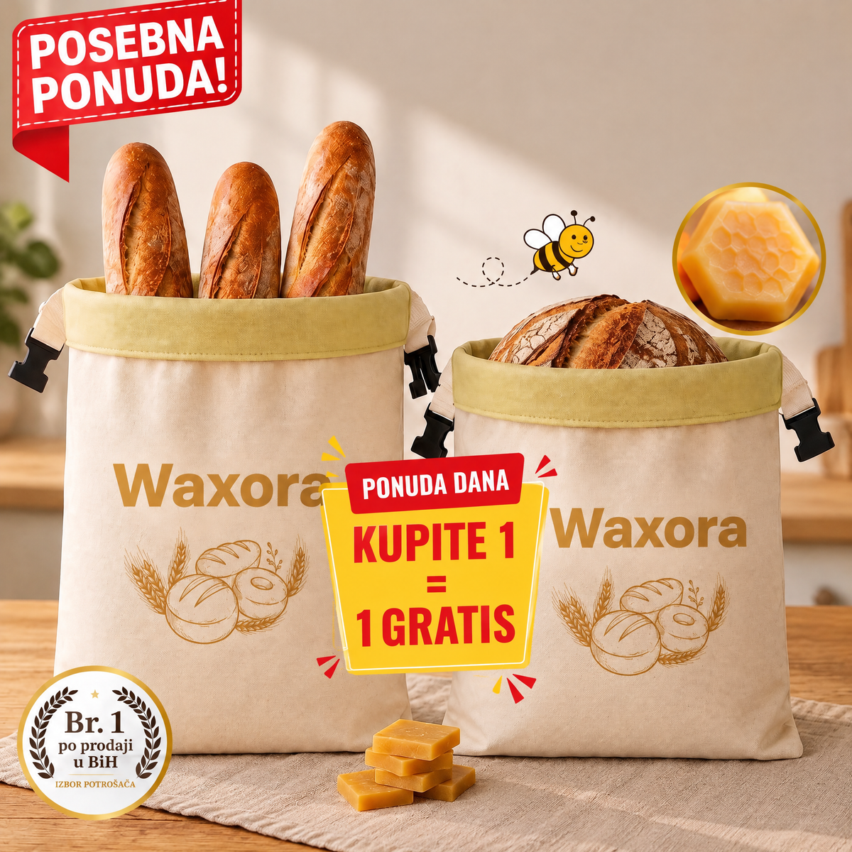 Vrećica za hljeb Waxora - WAX-BA