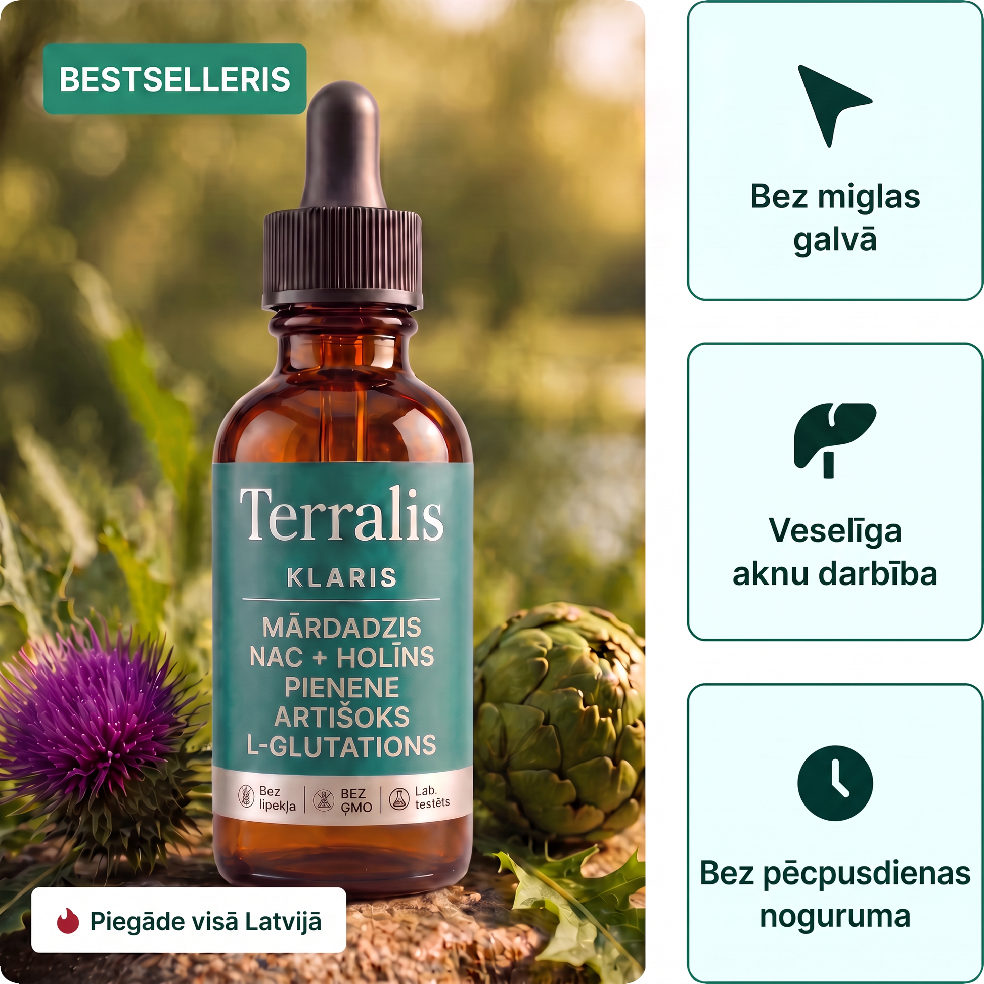Klaris pudelīte ar pipeti