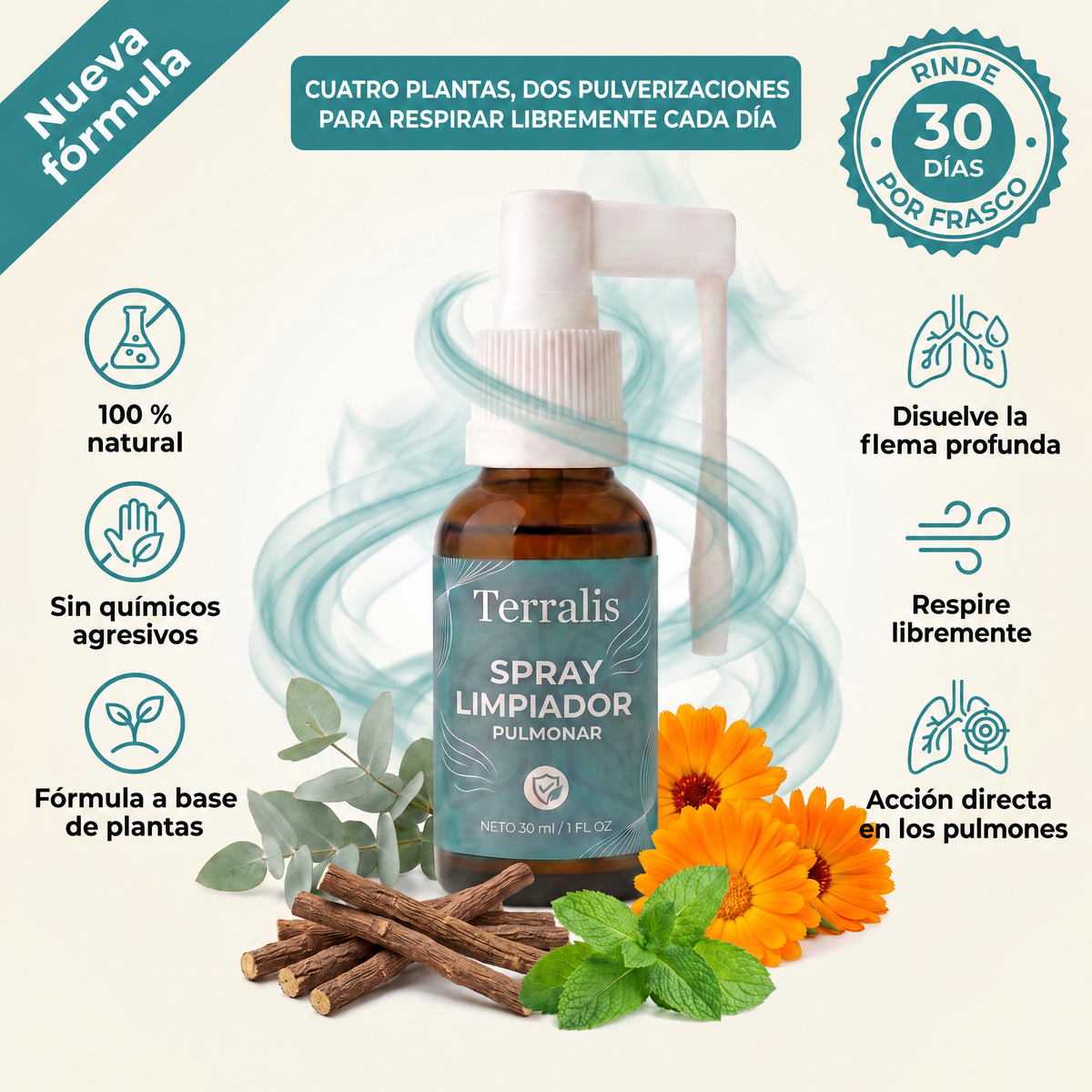 Spray limpiador pulmonar Terralis - SPRAY-PE