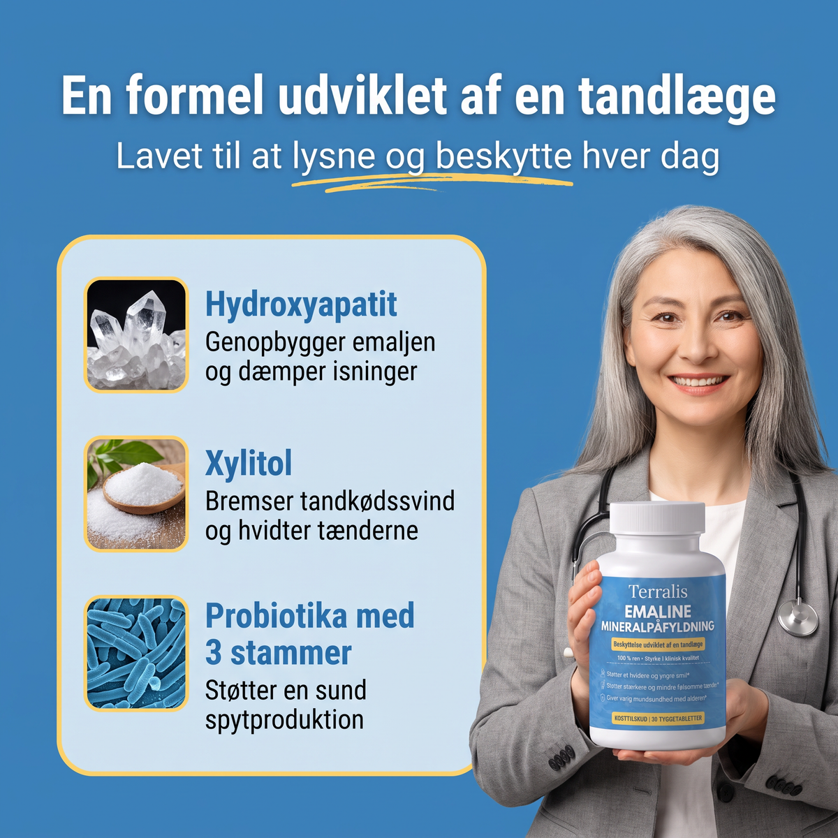 Emalines tre aktive ingredienser