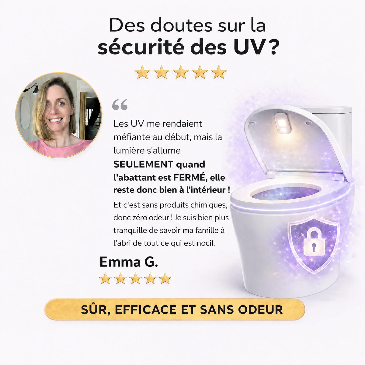 Stérilisateur UV pour toilettes Uvara - 9851UVR-LU