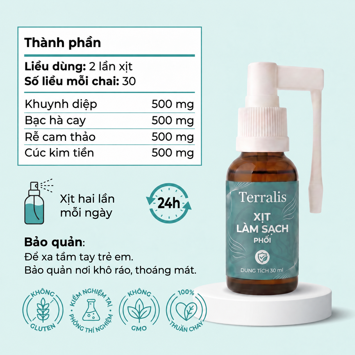Xịt làm sạch phổi Terralis - SPRAY-VN
