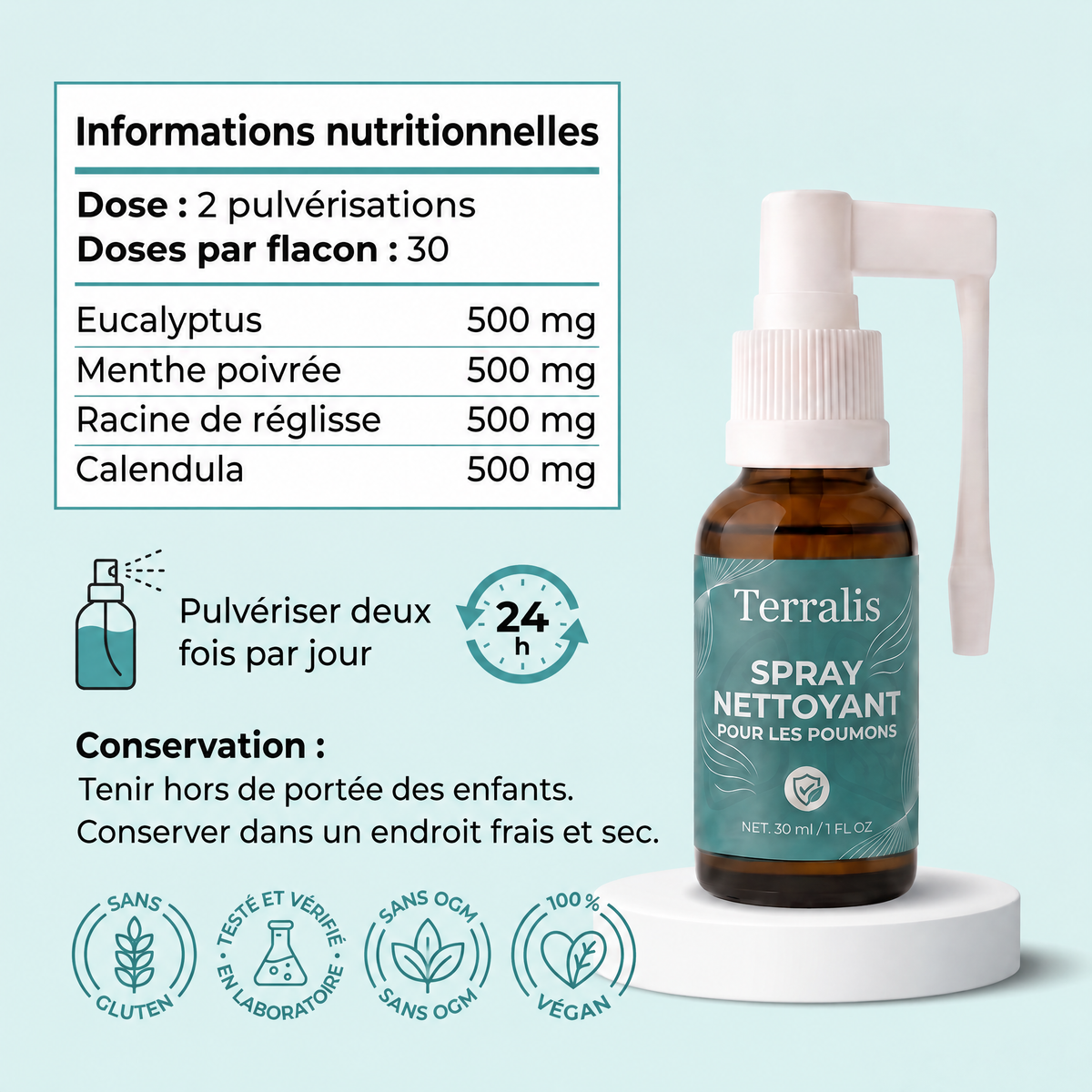 Spray nettoyant pour les poumons Terralis - SPRAY-MU