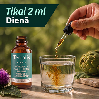 Klaris lietošana: 2 ml dienā