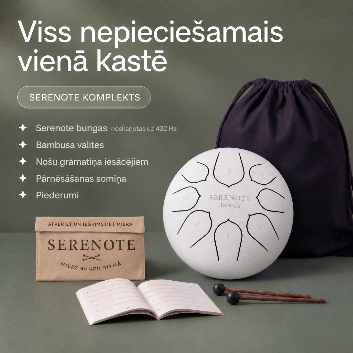 Nomierinošas mēlīšu bungas Serenote - 3477SRN-LV