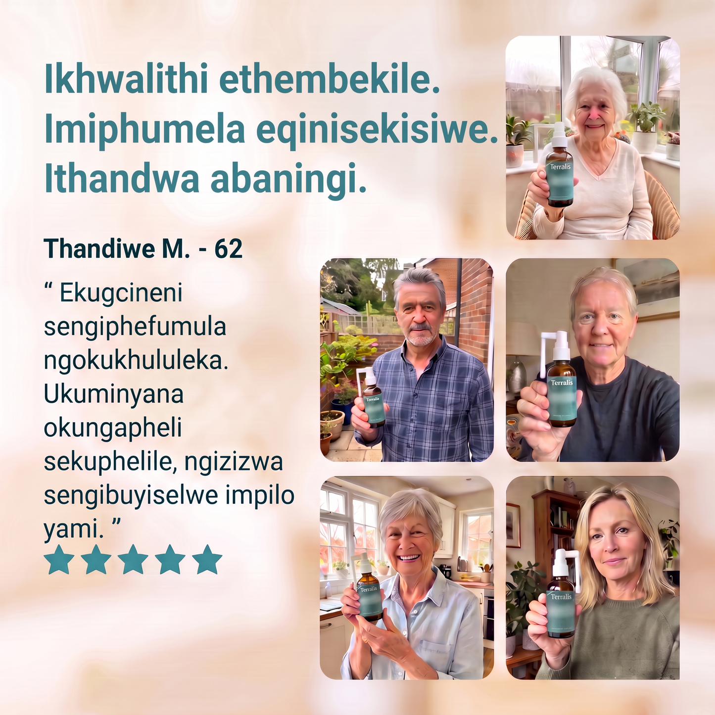 Ubufakazi bekhasimende obunezinkanyezi ezinhlanu ngesipreyi seTerralis