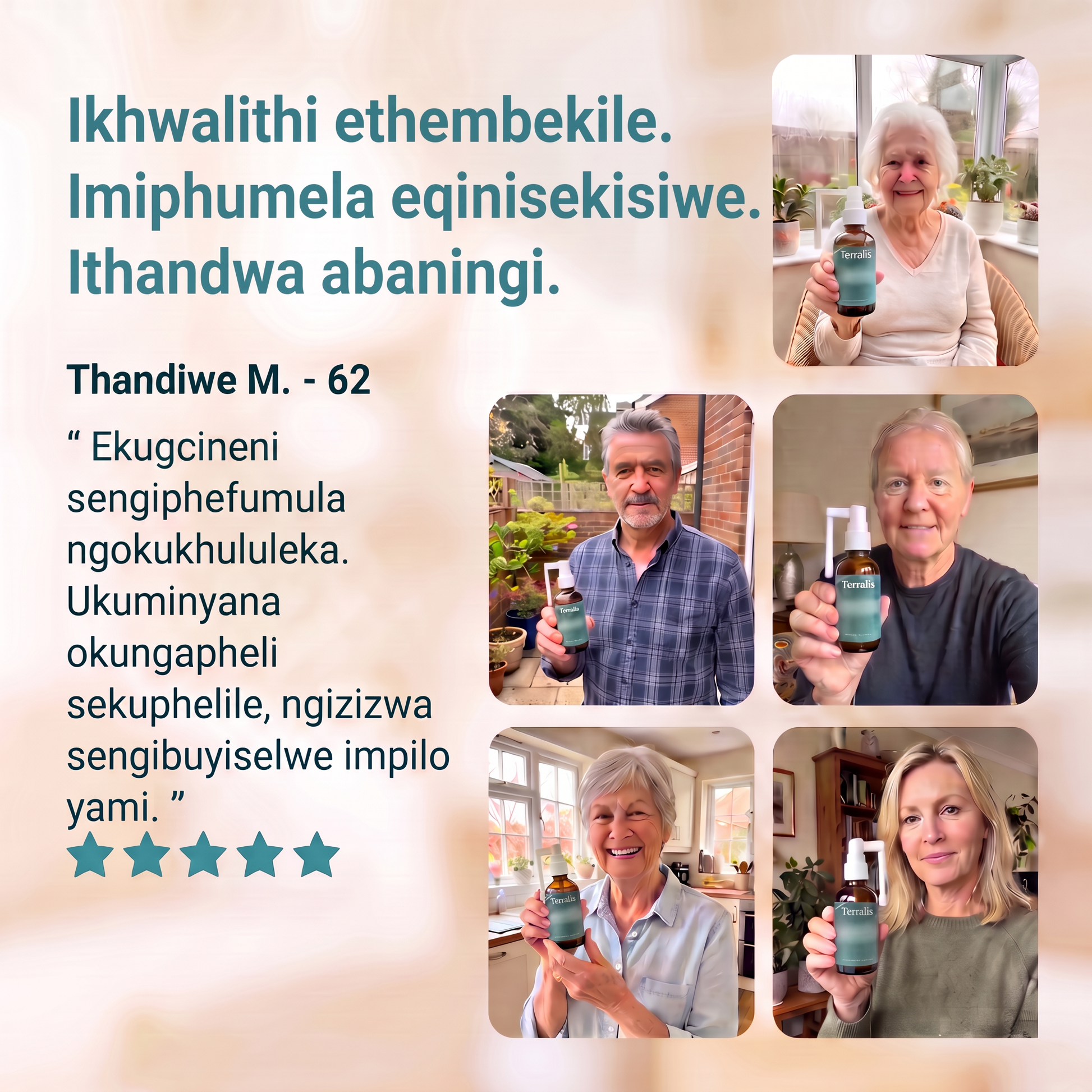 Ubufakazi bekhasimende obunezinkanyezi ezinhlanu ngesipreyi seTerralis