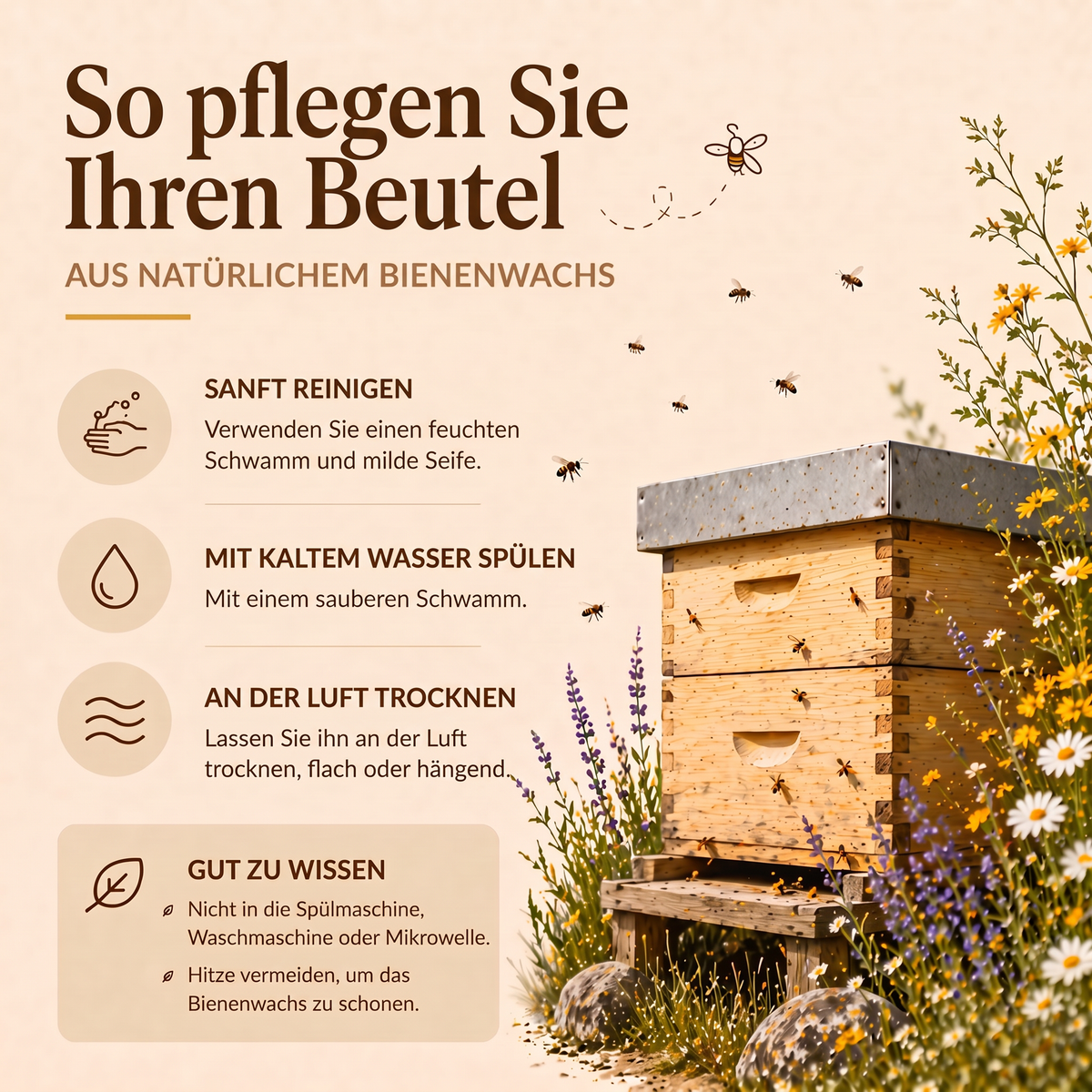 So pflegen Sie Ihren Waxora Brotbeutel
