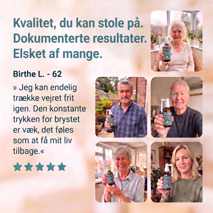 Kundeudtalelse med fem stjerner for Terralis rensende spray