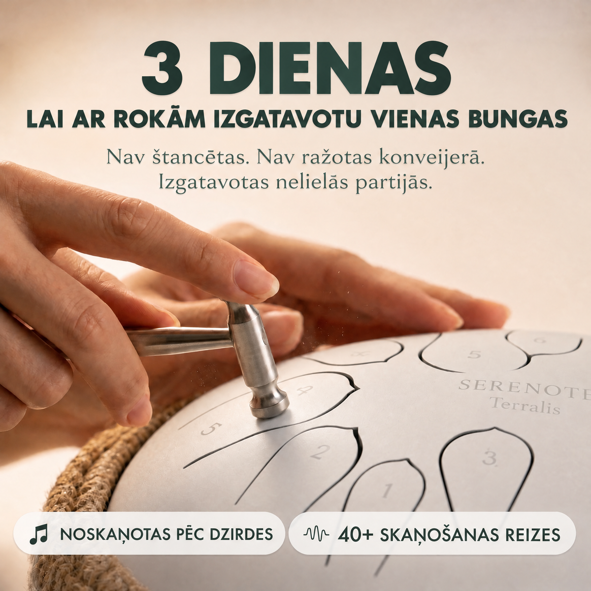 Nomierinošas mēlīšu bungas Serenote - 3477SRN-LV