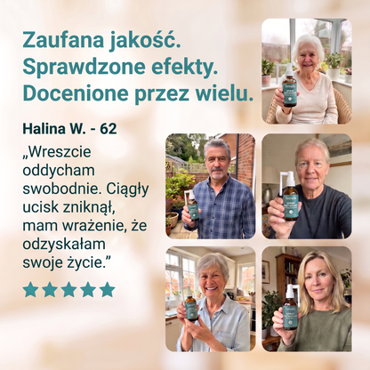 Opinia klientki z pięcioma gwiazdkami o sprayu oczyszczającym Terralis