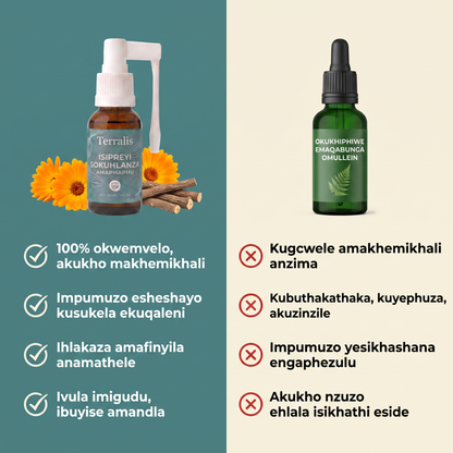 Ukuqhathanisa iTerralis nokukhishwe emaqabungeni omullein okuvamile