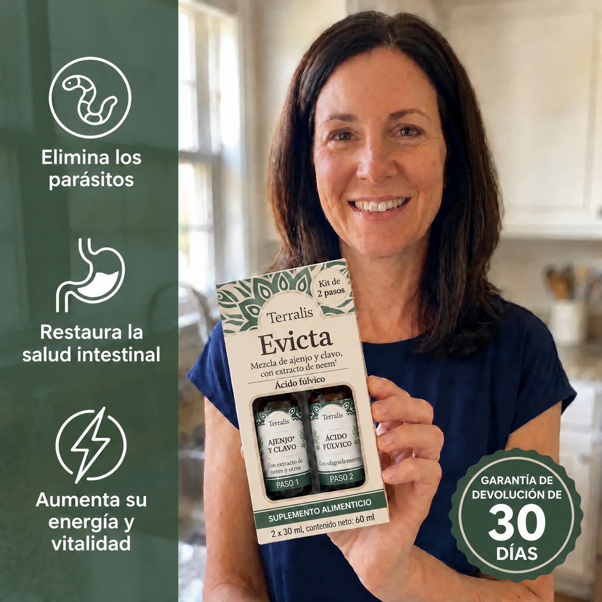 Kit detox intestinal de 2 pasos Evicta - 1041EVC-PE