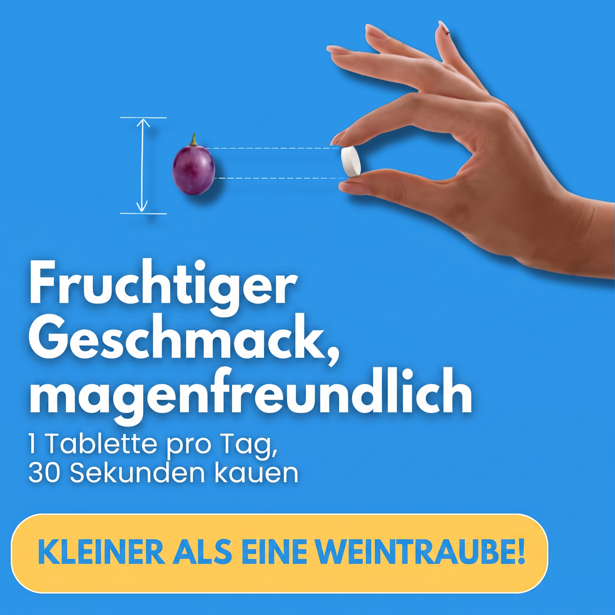 Tatsächliche Größe der Emaline Kautablette