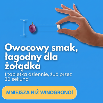 Rzeczywisty rozmiar tabletki do żucia Emaline
