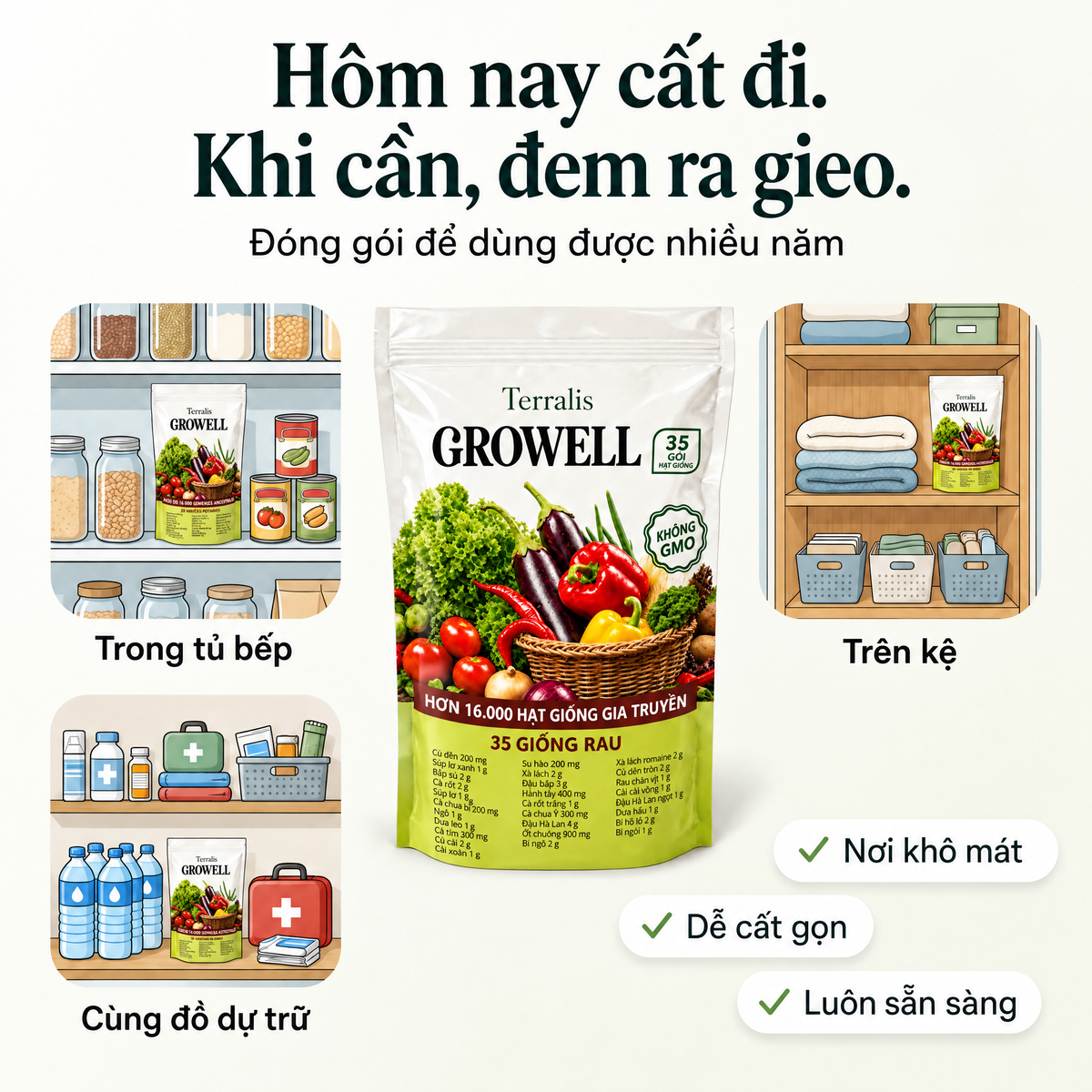 Bộ hạt giống dự trữ Growell - GRW-VN