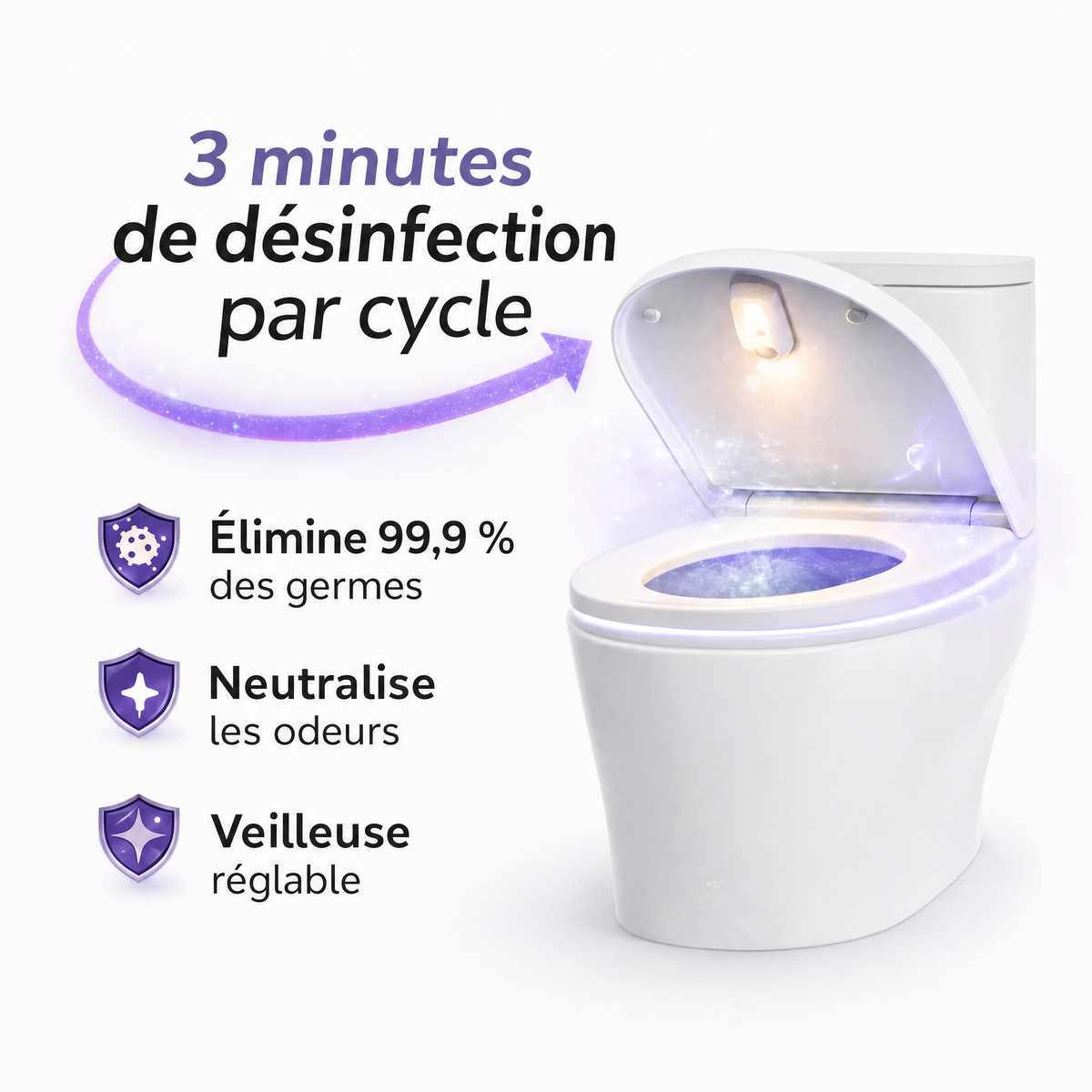 Stérilisateur UV pour toilettes Uvara - 4527UVR-MU