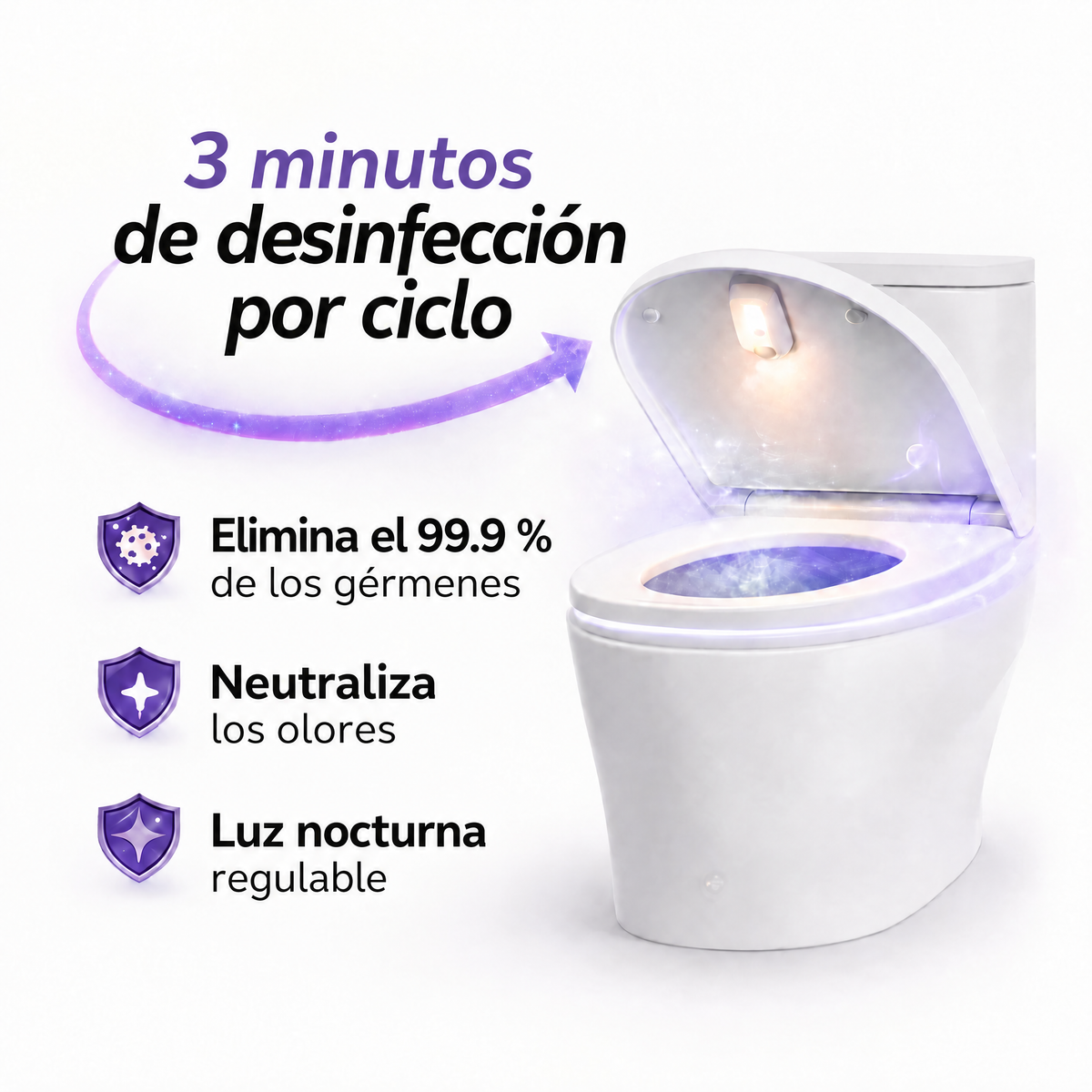 Esterilizador UV para inodoro Uvara - 7849UVR-PE